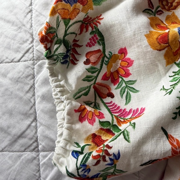 FARM Rio Off-White Delicate Forest Scarves Euroflax™ Premium Linen Blouse - Picture 5 of 7